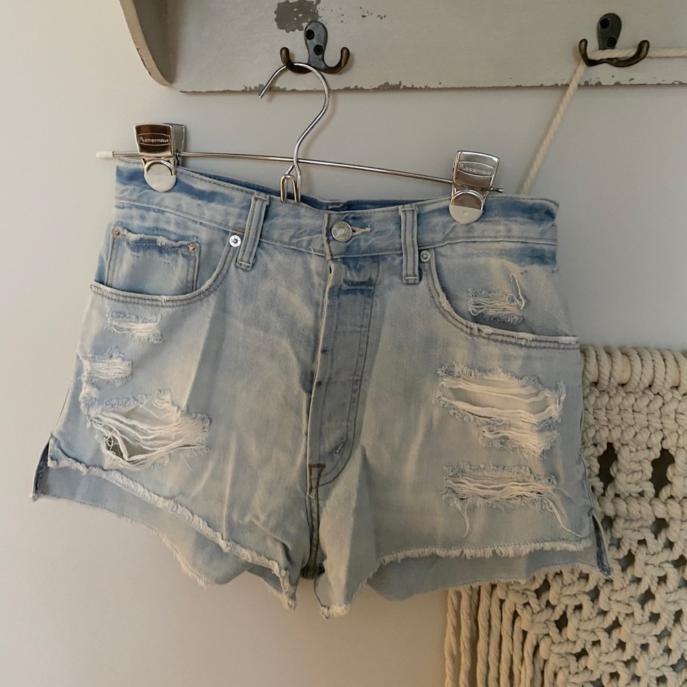 A&F Distressed High Waisted Shorts